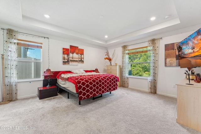 120 Oakleaf Way, Palm Coast, FL 32137 - carpeted bedroom with baseboards, recessed lighting, and a tray ceiling