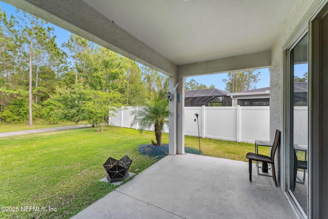 120 Oakleaf Way, Palm Coast, FL 32137 - view of patio / terrace featuring a fenced backyard
