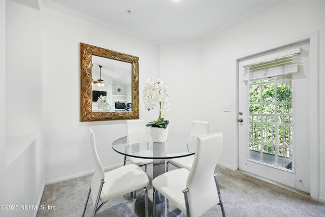 150 Veracruz Dr Unit 537, Ponte Vedra Beach, FL 32082 - dining space featuring carpet flooring, crown molding, and baseboards