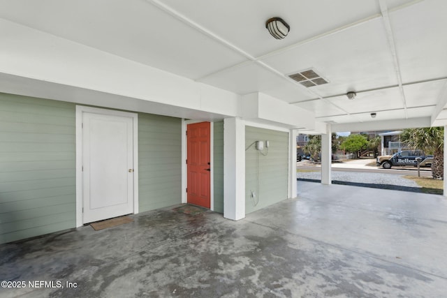 garage featuring visible vents
