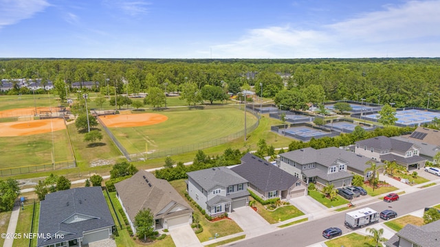 513 Sandstone Dr, Saint Augustine, FL 32086 - bird's eye view featuring a residential view and a forest view
