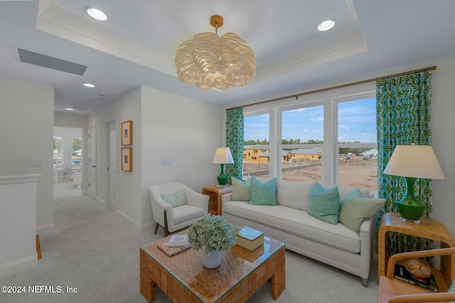 128 Sutton Dr, Ponte Vedra, FL 32081 - living room with a raised ceiling, plenty of natural light, recessed lighting, and baseboards