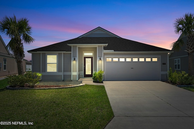 79 Dovetail Cir, Saint Augustine, FL 32095 - single story home with a garage, a shingled roof, concrete driveway, and a front yard