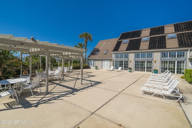 view of patio featuring a pergola
