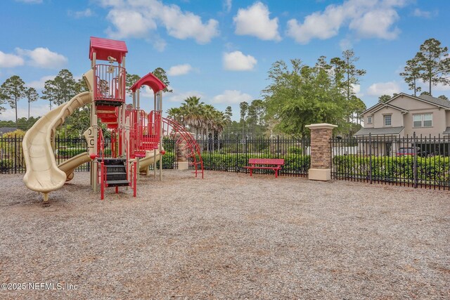 community play area with fence