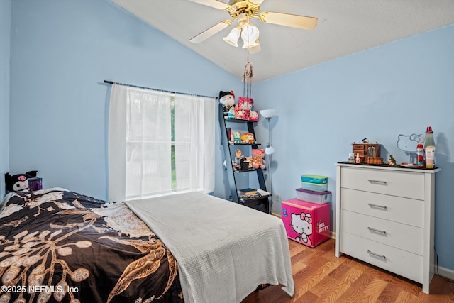 1105 Pine Mill Ln, Ponte Vedra Beach, FL 32082 - bedroom featuring lofted ceiling, light wood-type flooring, and ceiling fan