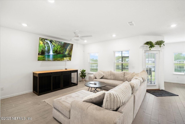 115 Beauclair Blvd, Saint Augustine, FL 32084 - living area with recessed lighting, baseboards, visible vents, and light wood finished floors
