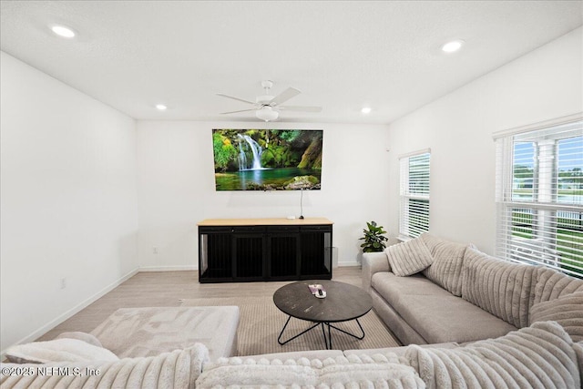 115 Beauclair Blvd, Saint Augustine, FL 32084 - living area with recessed lighting, a ceiling fan, and baseboards