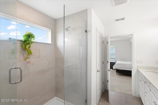 115 Beauclair Blvd, Saint Augustine, FL 32084 - bathroom featuring plenty of natural light, a shower stall, connected bathroom, and visible vents