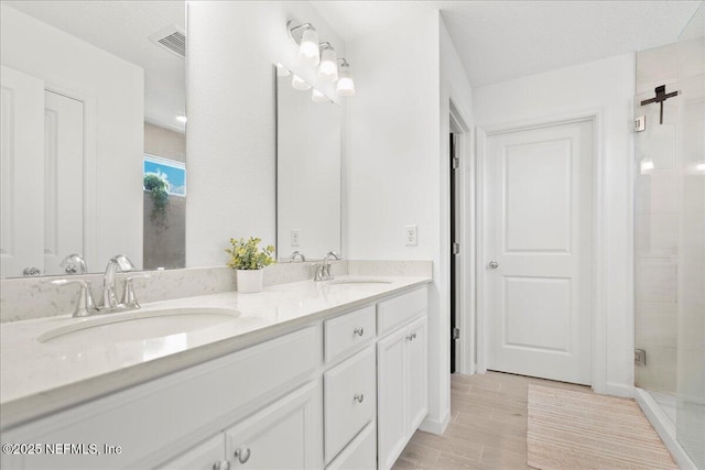 115 Beauclair Blvd, Saint Augustine, FL 32084 - full bath with a sink, a stall shower, double vanity, and visible vents
