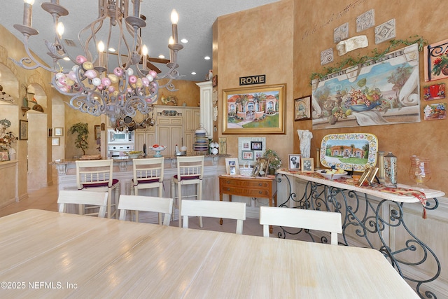105 Kings Grant, Ponte Vedra Beach, FL 32082 - dining room with a chandelier and a towering ceiling