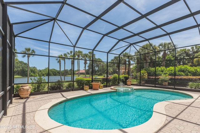 105 Kings Grant, Ponte Vedra Beach, FL 32082 - view of swimming pool with a water view, a patio area, and a pool with connected hot tub