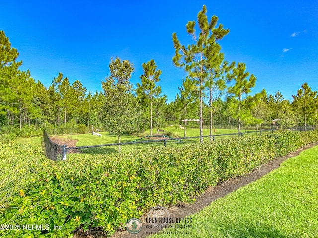 view of yard with fence