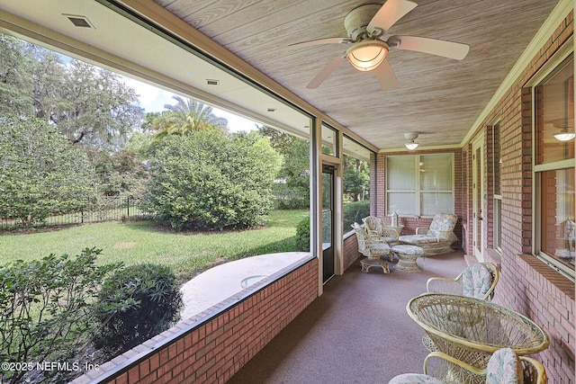 3666 Cypress Point Ct, Green Cove Springs, FL 32043 - sunroom / solarium with ceiling fan