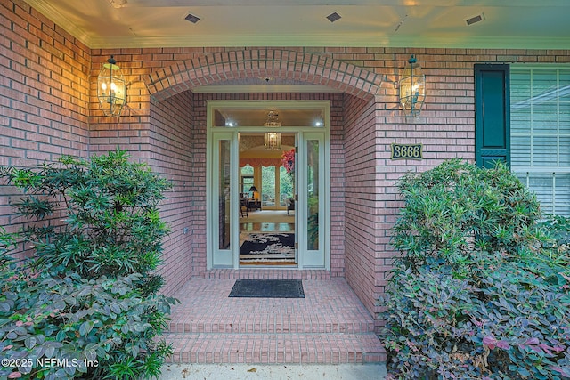 3666 Cypress Point Ct, Green Cove Springs, FL 32043 - view of exterior entry featuring brick siding