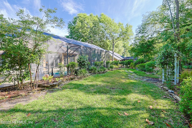 3593 Long Cove Ct, Green Cove Springs, FL 32043 - view of yard with glass enclosure and an outdoor pool