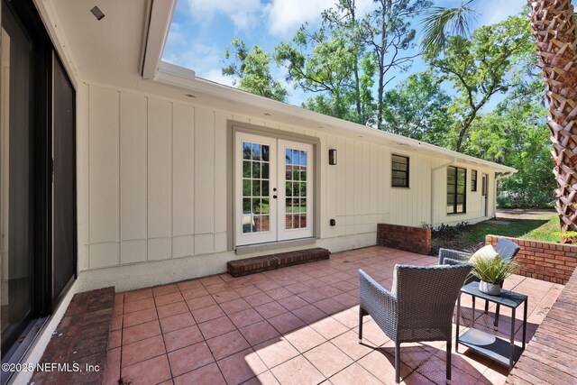 view of patio featuring french doors