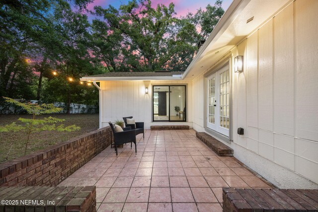 view of patio with french doors