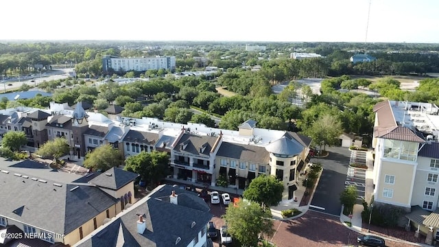 birds eye view of property with a residential view