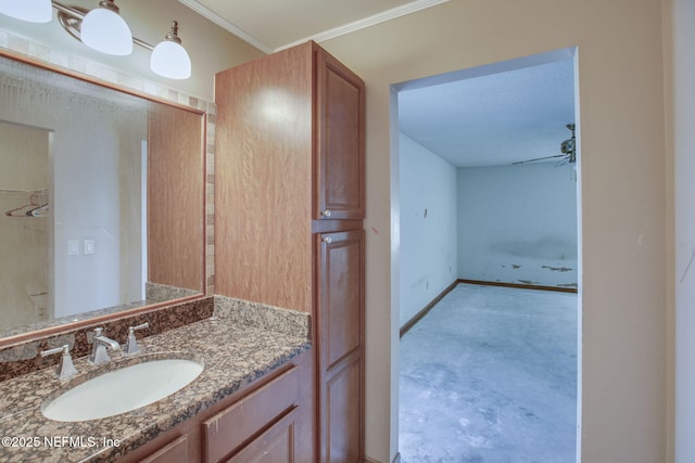 1742 Tiffany Pines Cir E, Jacksonville, FL 32225 - bathroom with vanity, ornamental molding, and baseboards