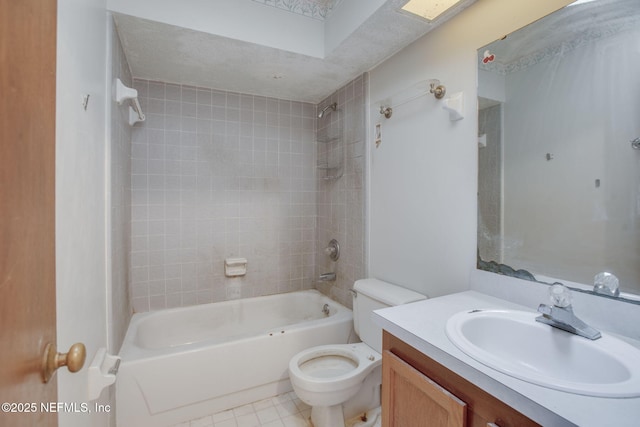 1742 Tiffany Pines Cir E, Jacksonville, FL 32225 - full bathroom with toilet, bathing tub / shower combination, tile patterned flooring, and vanity