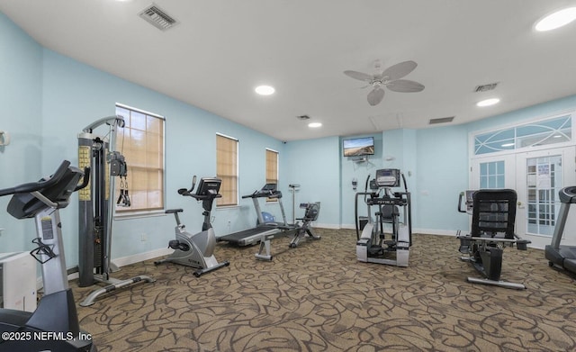 8601 Beach Blvd Unit 323, Jacksonville, FL 32216 - gym with baseboards, carpet, and visible vents