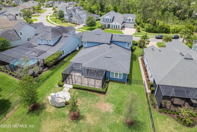 bird's eye view with a residential view