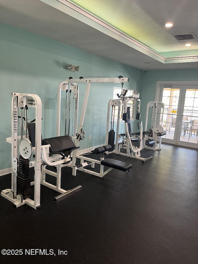 4000 Grande Vista Blvd Unit 15-102, Saint Augustine, FL 32084 - gym featuring french doors and baseboards