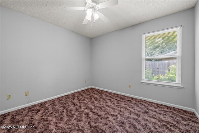 1800 Norway Dr, Fleming Island, FL 32003 - spare room featuring carpet floors, baseboards, a textured ceiling, and ceiling fan
