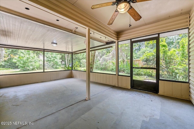 1800 Norway Dr, Fleming Island, FL 32003 - unfurnished sunroom featuring ceiling fan and healthy amount of natural light