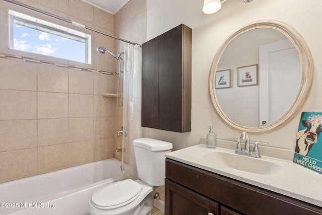 4534 College St, Jacksonville, FL 32205 - bathroom featuring toilet, vanity, and shower / tub combo with curtain