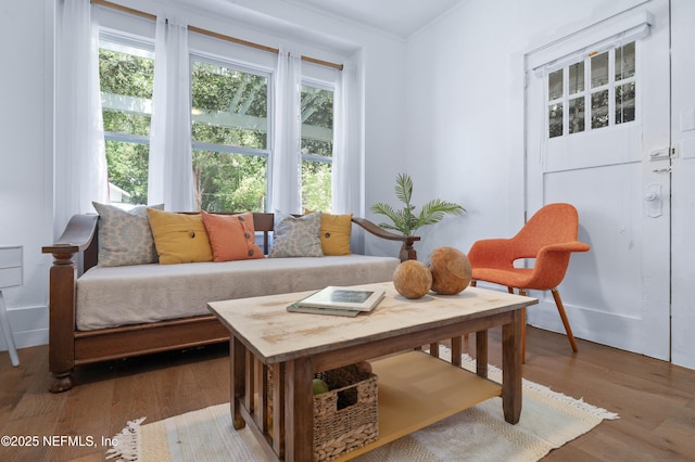 2720 Apache Ave, Jacksonville, FL 32210 - living area with baseboards, ornamental molding, and wood finished floors
