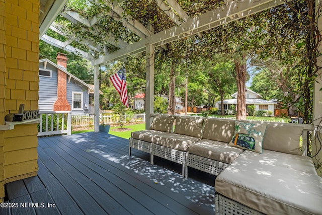 2720 Apache Ave, Jacksonville, FL 32210 - wooden deck featuring an outdoor living space and fence