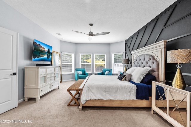 49 Golden Fern Dr, Saint Augustine, FL 32092 - bedroom featuring light colored carpet, baseboards, a ceiling fan, and visible vents