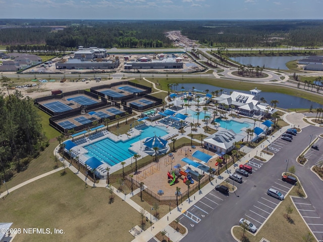 49 Golden Fern Dr, Saint Augustine, FL 32092 - drone / aerial view of a pool and a nearby body of water