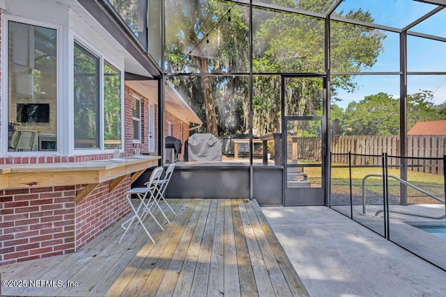 view of unfurnished sunroom