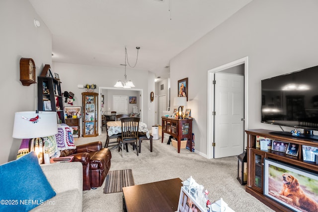 108 Brannan Pl Unit 103, Saint Johns, FL 32259 - living room featuring carpet and a chandelier