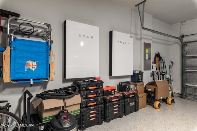 garage featuring electric panel