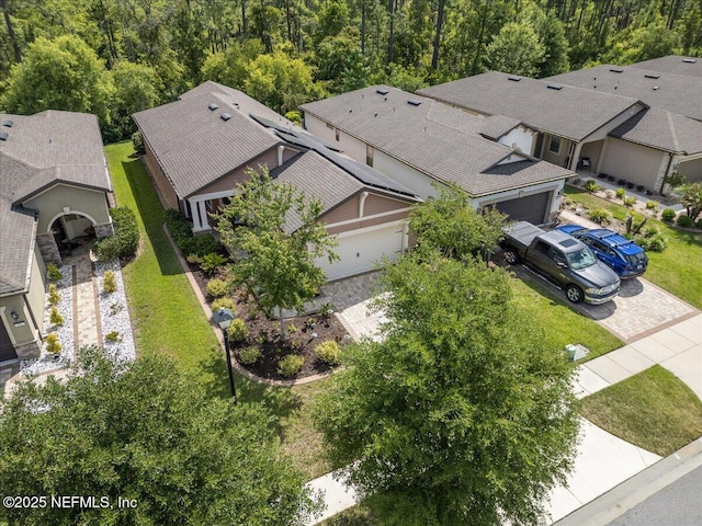 aerial view featuring a residential view
