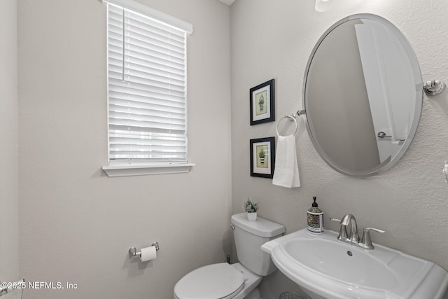 half bathroom featuring a sink and toilet