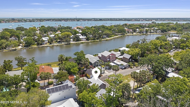 120 Washington St, Saint Augustine, FL 32084 - drone / aerial view featuring a residential view and a water view
