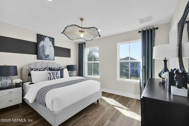 568 Blind Oak Cir, Saint Augustine, FL 32095 - bedroom featuring visible vents, recessed lighting, baseboards, and dark wood-type flooring