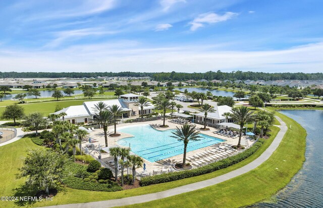 568 Blind Oak Cir, Saint Augustine, FL 32095 - pool with a residential view, a patio, and a water view