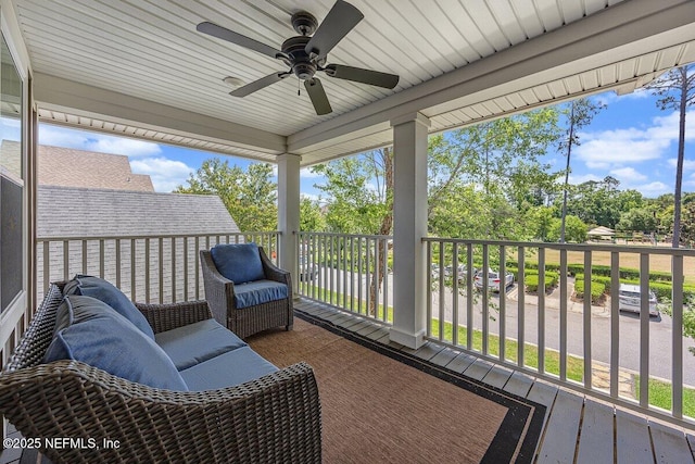135 Outpost Trl, Ponte Vedra, FL 32081 - sunroom / solarium with ceiling fan and view of wooded area