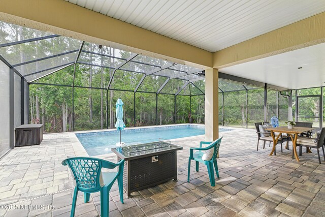 228 Gladstone Ct, Saint Johns, FL 32259 - view of patio / terrace featuring an outdoor pool, a lanai, and outdoor dining area