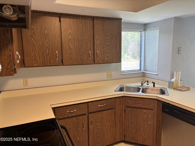 23 Salisbury Ct, Palm Coast, FL 32137 - kitchen featuring stainless steel dishwasher, extractor fan, a sink, and light countertops