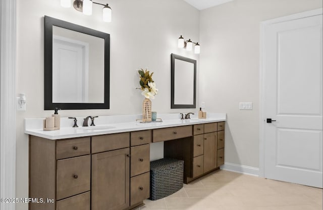 462 Hillendale Cir, Saint Johns, FL 32259 - bathroom featuring tile patterned flooring, a sink, baseboards, and double vanity