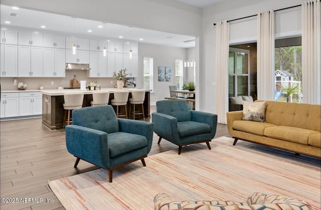 462 Hillendale Cir, Saint Johns, FL 32259 - living area featuring recessed lighting, light wood finished floors, a wealth of natural light, and visible vents
