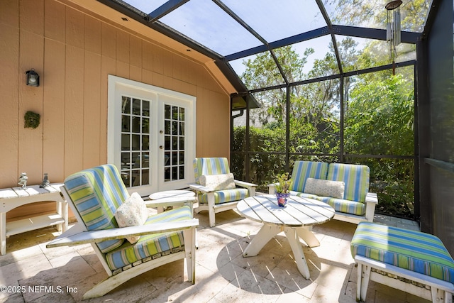 sunroom / solarium with french doors and a healthy amount of sunlight