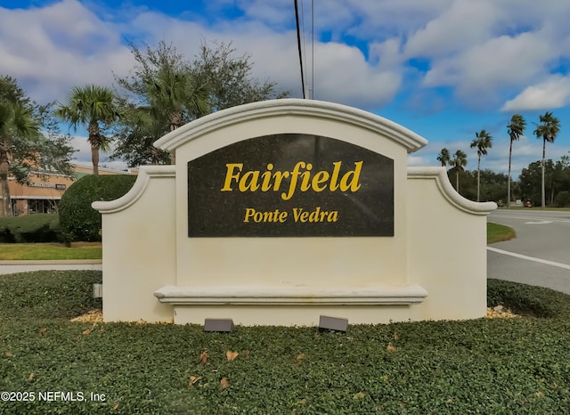 view of community sign